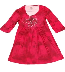 Lady Noiz Blouse Size M Pullover 3/4 Sleeve Red Bling Peplum Blouse - Picture 1 of 6