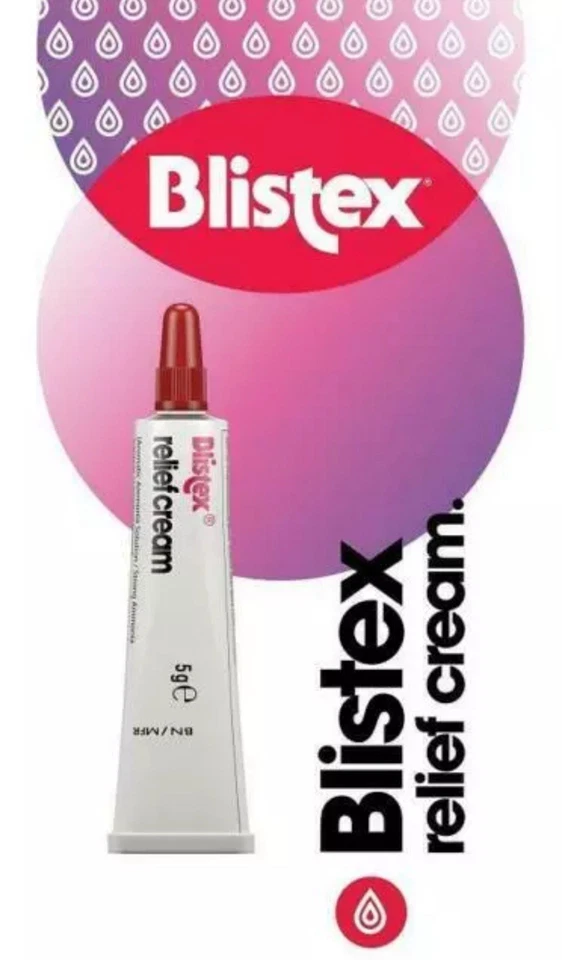 Blistex Relief Cream 5g Lip Balm for Cold Sores Dry Cracked Chapped Sore Lips