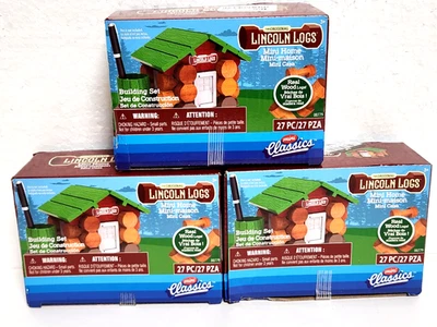 3 Pk -The Original Lincoln Logs Mini Classics 27 pc Mini Log Home Kits New - Image 1 of 4
