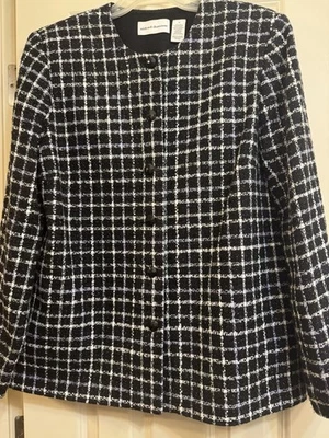 Alfred Dunner Jacket Womens Size 14  Black Vintage Preppy Retro - Image 1 of 4