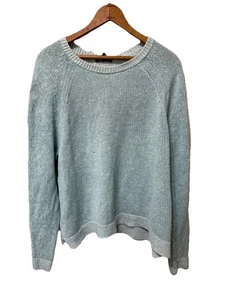 Eileen Fisher Organic Linen Cotton Slub Sweater Light Blue Women’s Size XL - Picture 1 of 9