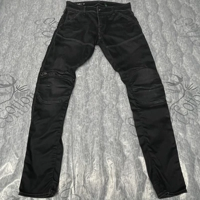 Calça jeans skinny G-Star Raw 5620 3D zíper joelho preta W34 L32 desgastada elástica - Imagem 1 de 4