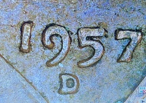 Centavo de trigo Lincoln 1957D - error borde L posible DD #40 - Imagen 1 de 2