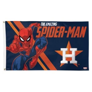 Wincraft Flag MLB Houston Astros x Marvel Spider-Man Deluxe 3’x5’ Flag - Picture 1 of 3