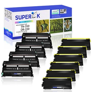 Toner 6PK TN350 + tambour 4PK DR350 pour série Brother FAX-2810 2820 2825 2910 2920 - Photo 1/24