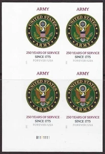 USA Sc. 6010a (F) U.S. Army 2025 MNH plate block ***NO DIE CUTS*** - Picture 1 of 1