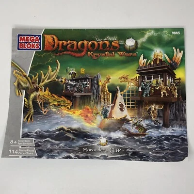 Mega Bloks Dragons Krystal Wars Marauder’s Cliff 9885 INSTRUCTIONS MANUAL ONLY - Image 1 of 3