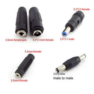 Enchufe adaptador conector de corriente continua 5,5X 2,1 mm hembra a hembra 2,5 mm macho a macho - Imagen 1 de 10
