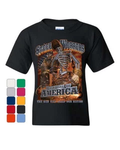 Steel Workers Backbone of America Youth T-Shirt Welding Iron Metal Kids Tee - Picture 1 of 8