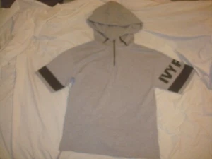 Felpa donna Ivy Park 1/4 zip oversize grigia con cappuccio manica corta piccola - Foto 1 di 9
