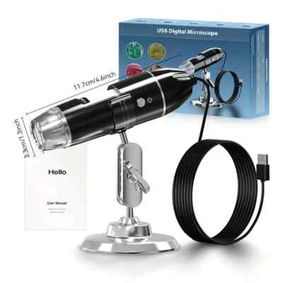 1600X LED Digital Microscope with Bracket Portable USB PC Electronic Microscope - Image 1 of 4