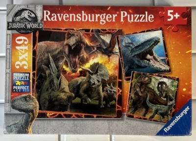 Ravensburger Puzzle Jurassic Park World 3 x 49 Pieces Jigsaw 3 Pack Dinosaurs - Image 1 of 4