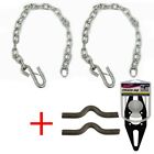(2) 1/4 X 36" S-Hook Trailer Safety Chains & Weld-On Clips W/Ball Mount Chain Up