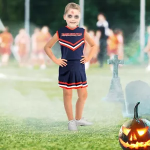 Youth Teen Zombie 2 Piece Cheer Halloween Costume Dress heavy fabric SZ-12 14 16 - Picture 1 of 2
