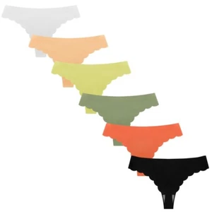 6 Pack Womens Seamless Thongs Knickers Invisible Briefs Panties Underwear - Picture 1 of 11