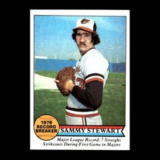 Sammy Stewart 1979 Topps Baltimore Orioles #206 Nice Vintage!