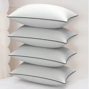 4-Piece Hotel Quality Pillows W/ Gusset - 20"x26" Down Alternative For Sleepers - Picture 1 of 15