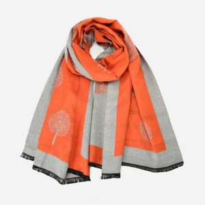 Orange and Grey Dandelion Super Soft Reversible Scarf - Picture 1 of 3