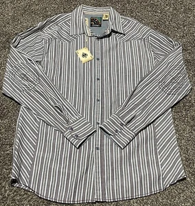 VTG NWT Members Prestige Only 191 Button Up XL long sleeve striped Cotton New - Picture 1 of 3