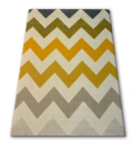 ⭐️STUNNING⭐️ Mustard, Grey, Cream Zigzag Gorgeous Modern Rug 160cm by 230cm - Picture 1 of 2