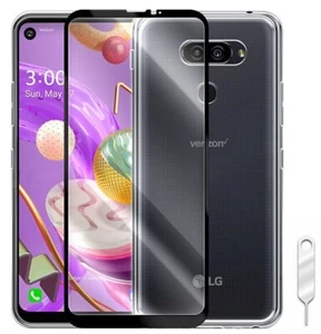 For LG Q70 LM-Q620V Verizon Tempered Glass Screen Protector Soft TPU Case Phone - Picture 1 of 1