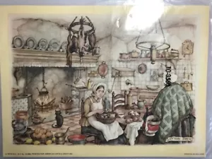 Anton Pieck "Victorian Kitchen" Lithograph Decoupage Vintage - Picture 1 of 4