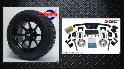 Club Car DS Golf Cart 4" Spindle Extension Lift Kit +14" Wheels and 22" AT Tires Foto 1 de 4