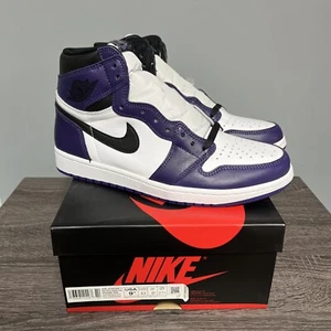 Men's Size 9.5 Jordan 1 Retro High OG Court Purple 2.0 2020 Brand New OG ALL - Picture 1 of 8