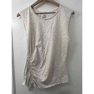Anthropologie Pilcro Women's Cream Gray Stripe Sleeveless Tank Top Size XS - Picture 1 of 8