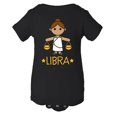 Cartoon Astrology Libra - The Scales Birthday Horoscope Infant Creeper Bodysuit - Image 1 of 4