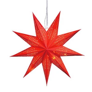 LED Weihnachtsstern Papierstern faltbar 10 LED Adventsstern Faltstern rot - Bild 1 von 3