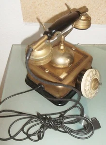 Vintage Messing Alt Blick Antik Dekorativ Telefon Wohndeko Collectibles Geschenk - Afbeelding 1 van 19