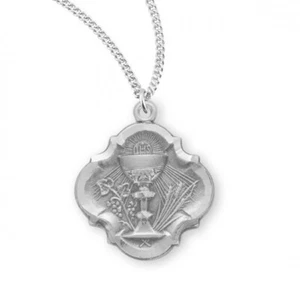 Religious Crucifix 925 Sterling Silver 0.7 inch x 0.6 inch Communion Baroque - Picture 1 of 3