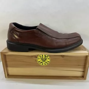 Zapatos de vestir Ecco mocasines de cuero marrón sin cordones para hombre talla 41 EUR 8 EE. UU. - Imagen 1 de 9
