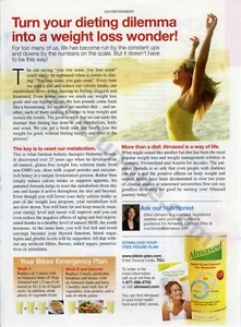 2013 Almased Meal Replacement Shakes Diet Plan PRINT AD Frame It Gift It (3695) - Picture 1 of 1