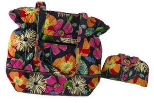 Vera Bradley Jazzy Blooms große Cinch-Tasche gerafft mit passender Geldbörse - Bild 1 von 10