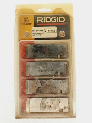 RIDGID 47765 Pipe Dies 1/2 - 3/4" NPT High Speed For Thread Machine Die Head # 3 - Image 1 of 4