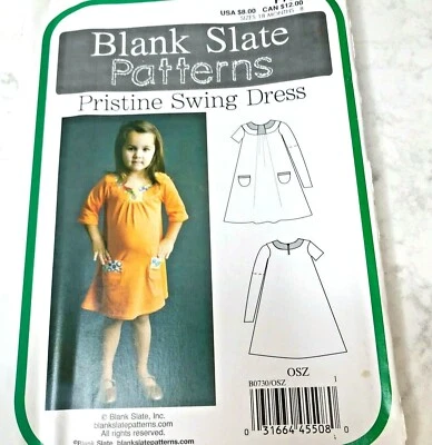 Girl's Pristine Swing Dress Blank Slate Patterns Sizes 18 months - 8 Uncut - Image 1 of 2