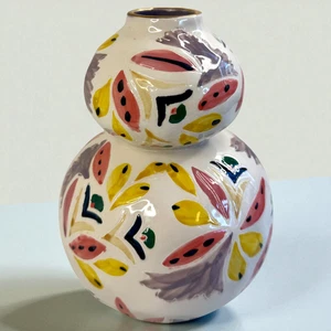 Anthropologie Mathilde Vase rund Kürbis Keramik Steinzeug Floral nicht mehr produziert 8" hoch - Bild 1 von 10