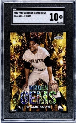 2024 Topps Update Willie Mays Hidden Gems #HG44 SSP Case Hit SGC 10 Pop 1 💎 - Image 1 of 2