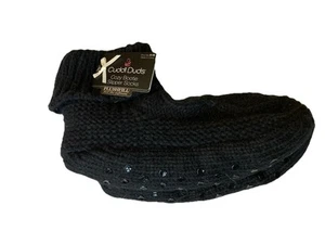Cuddl Duds Cozy Bootie Slipper Socks Plushfill Size 4-10 New Black Fuzzy - Picture 1 of 4