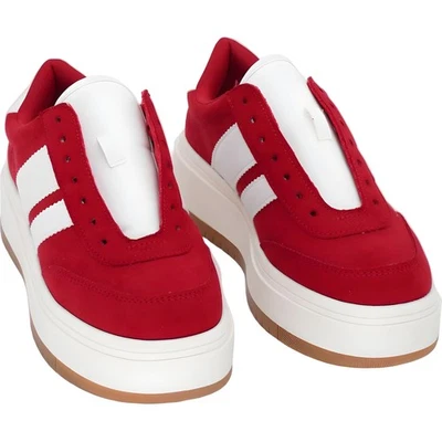 Zapatillas bajas Madden Girl Navida plataforma rojas/blancas para mujer EE. UU. 6,5 M Foto 1 de 4