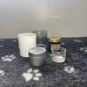 5 EMPTY CANDLE JARS/TIN VARIOUS SIZES - Picture 1 of 3