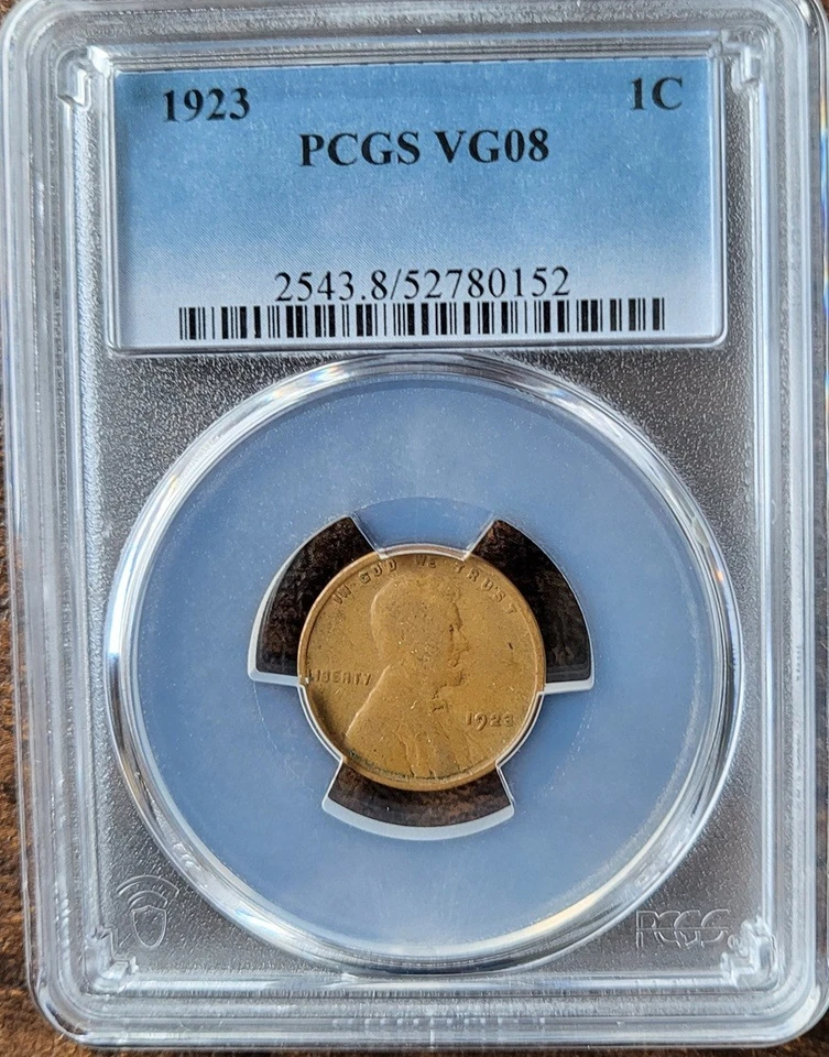 1923 Lincoln Wheat Penny One Cent PCGS  VG08 - Image 1 of 1