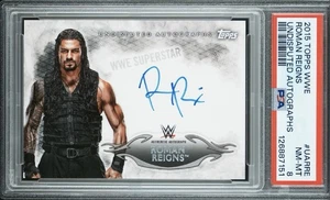 2015 TOPPS WWE UNDISPUTED ROMAN REIGNS #UARRE TRIBAL CHIEF ON CARD AUTO PSA 8 - Bild 1 von 2