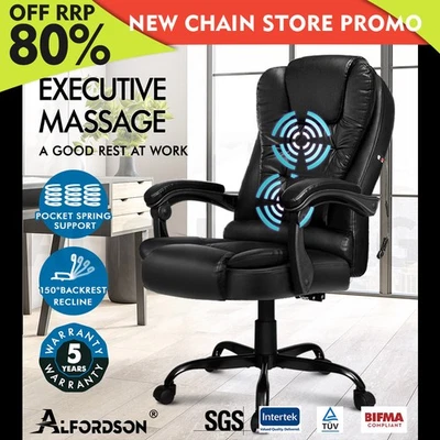 ALFORDSON Massage Office Chair Executive Seat Recliner Gaming Racing PU Leather - image 1 of 4