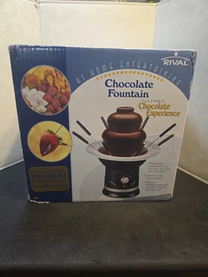 RIVAL Chocolate Fondue Multi-Tier Fountain 8 Skewers 2lb Capacity #CFF4 - EUC - Image 1 of 4
