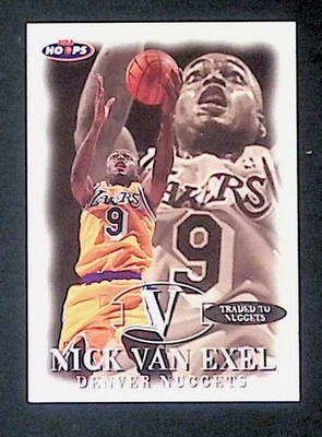 Tarjeta de baloncesto Nick Van Exel 1997-98 Skybox NBA HOOPS #9 intercambiada con pepitas Foto 1 de 2