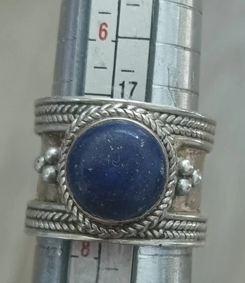 Anillo vintage de plata de ley 925 lapislázuli azul suroeste talla 7,0 Foto 1 de 4