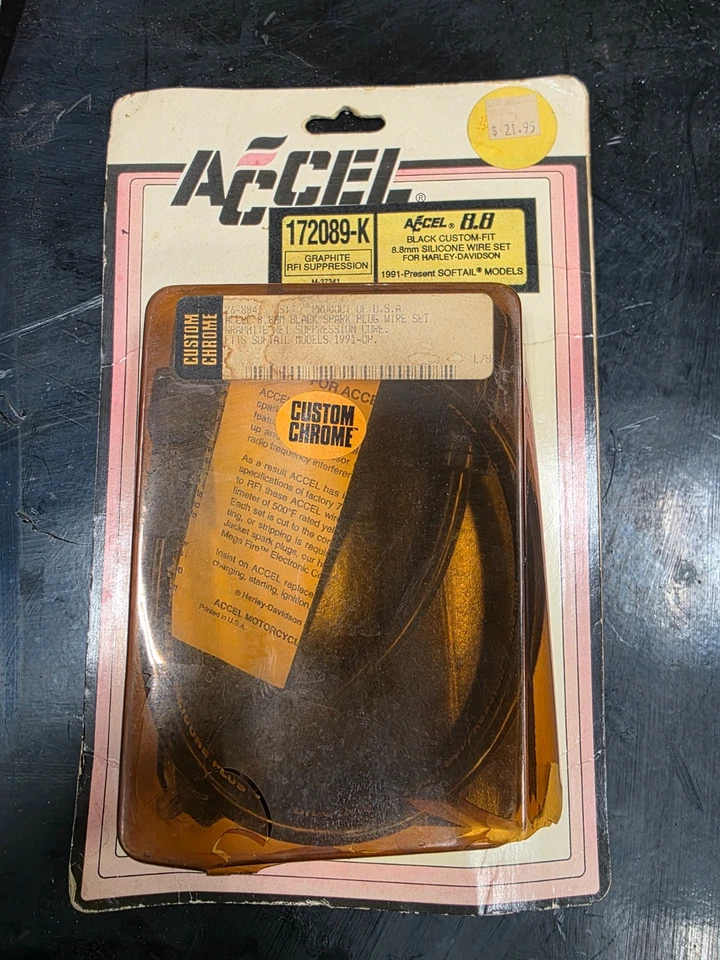 Juego de cables de bujía personalizados Accel 1991-1999 Harley Softail 8,8 mm Evo FXST Chopper Foto 1 de 3